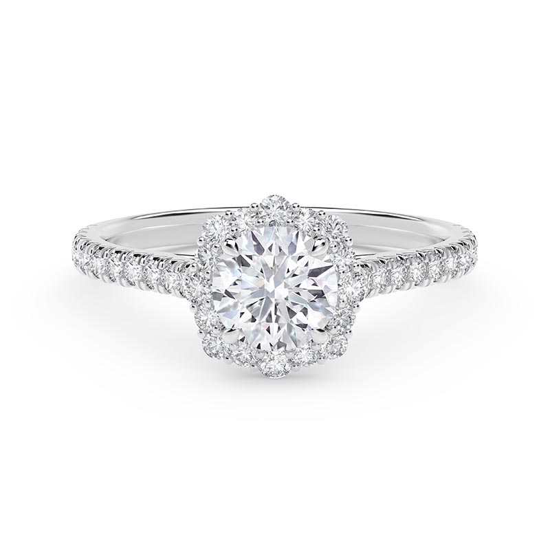 Floral Halo Engagement Ring